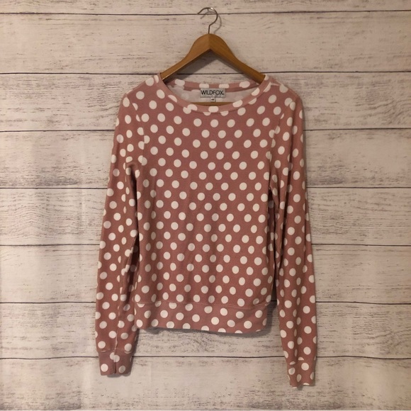 Wildfox Pink Polka Dot Jumper Sweatshirt - Picture 2 of 6